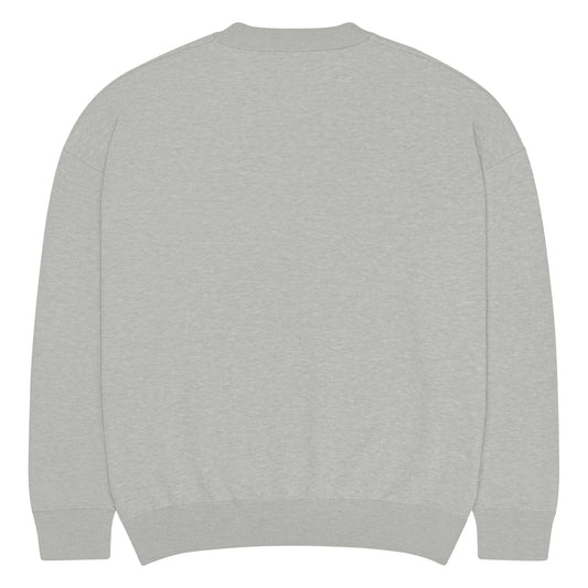 Back of a Gray knitted sweatshirt 