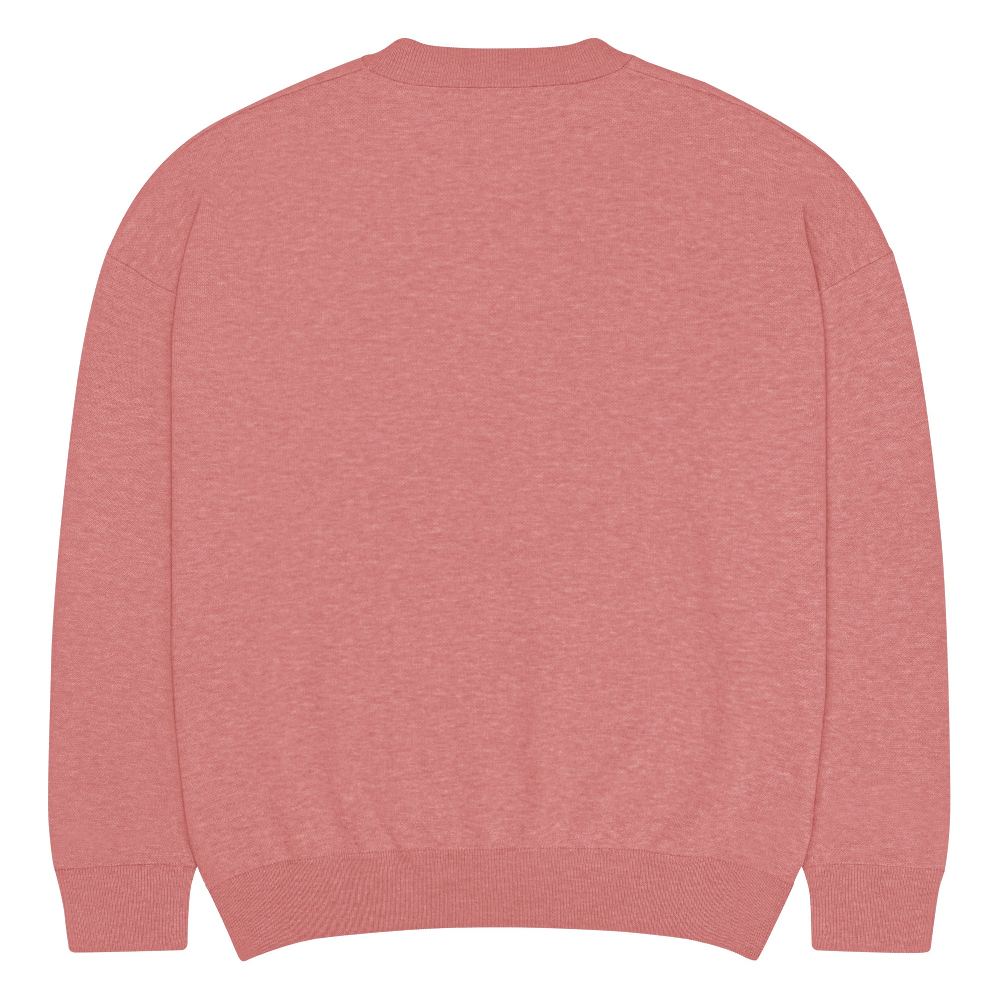 Back flat view of pink knitted sweater