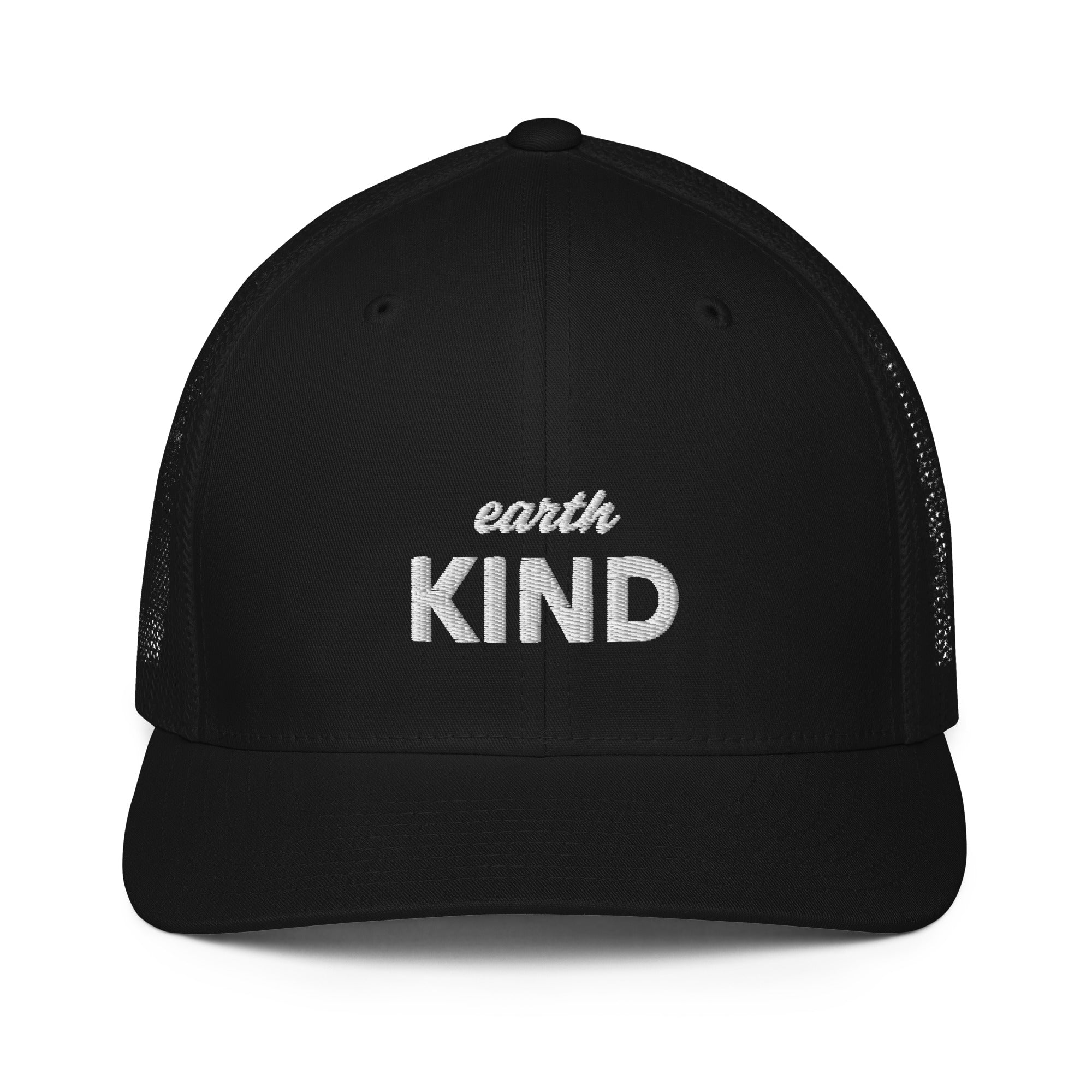 Black Earth Kind - Closed-back Trucker Cap Trucker Hat by Carl & Lyn front