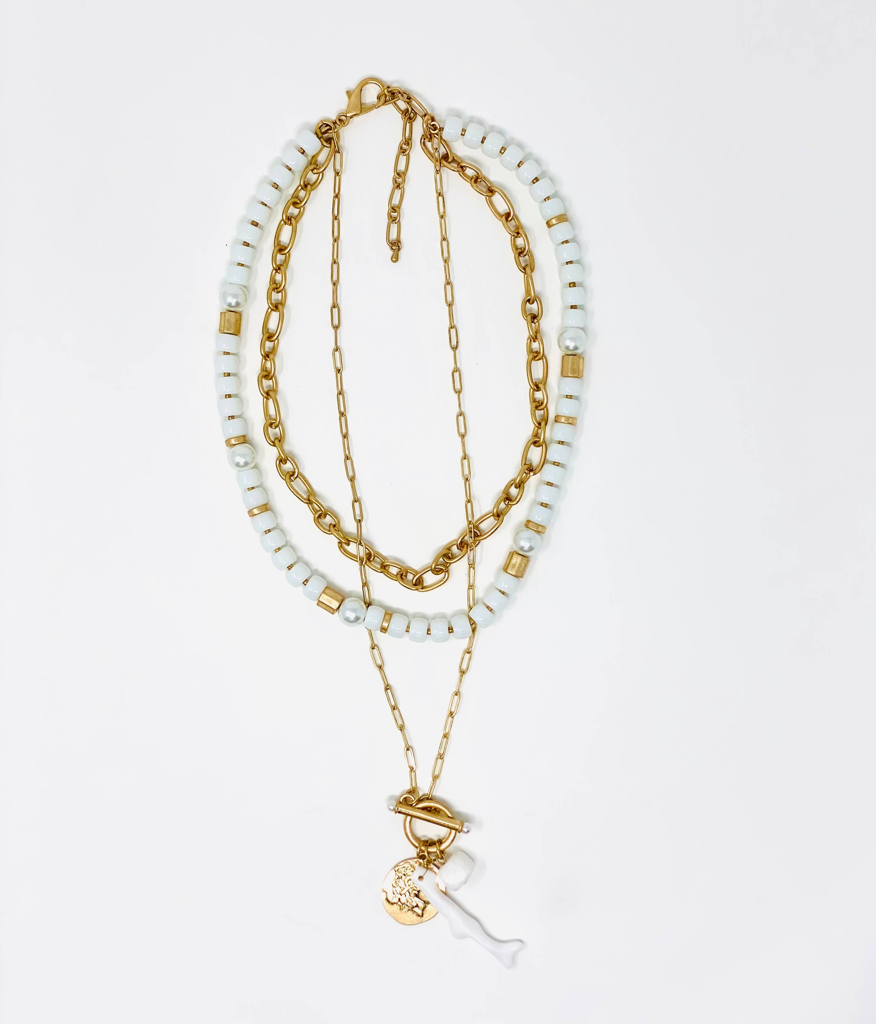 Castaway Necklace Necklace by Fornash three styles layered into one with focal pendant