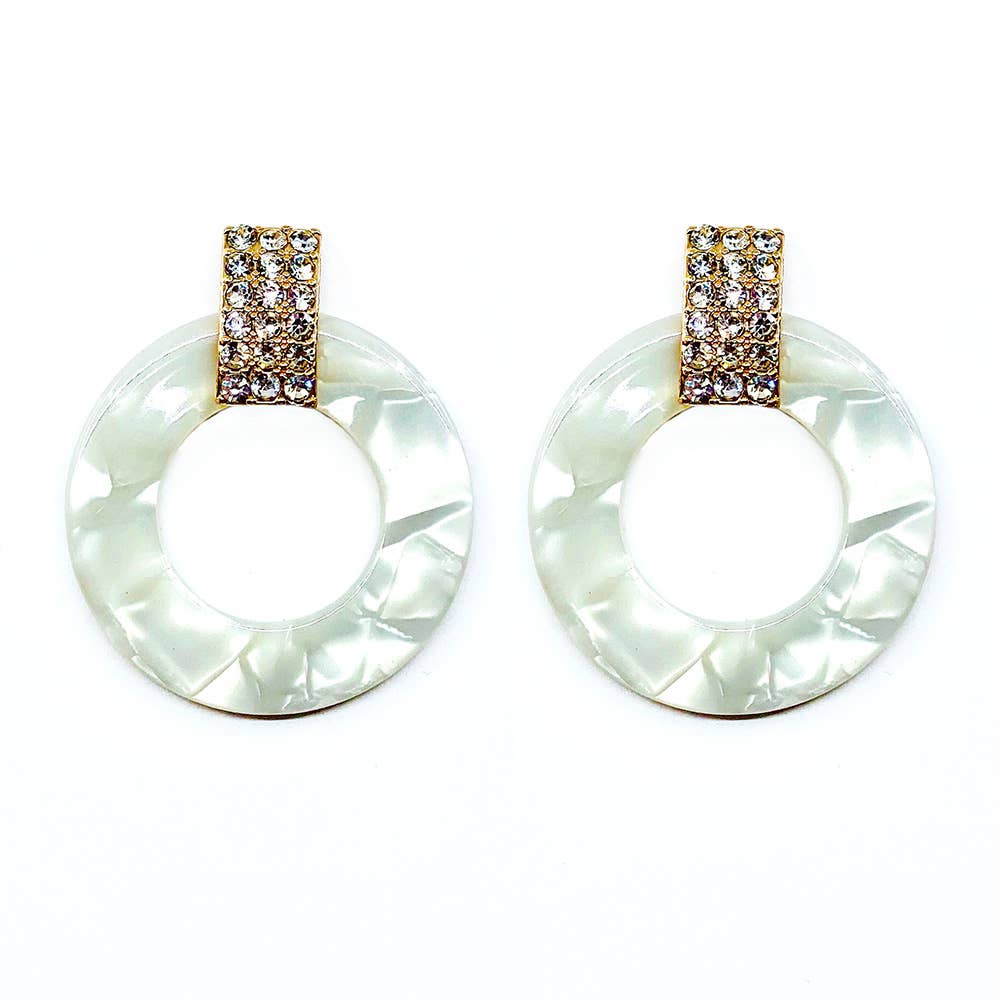 White Krista Earrings Earrings by Fornash