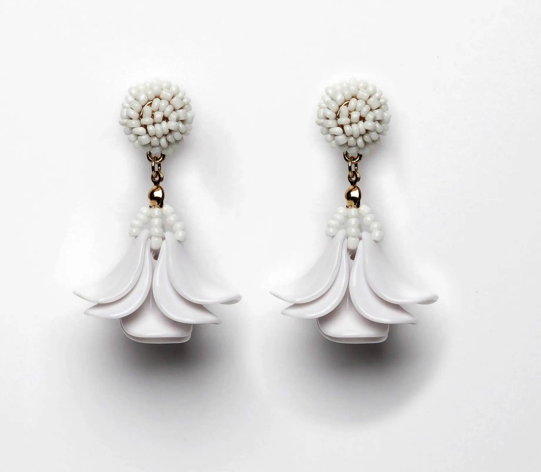 White Tulip Earrings Earrings by Fornash