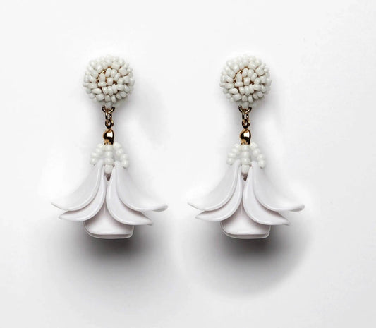 White Tulip Earrings Earrings by Fornash