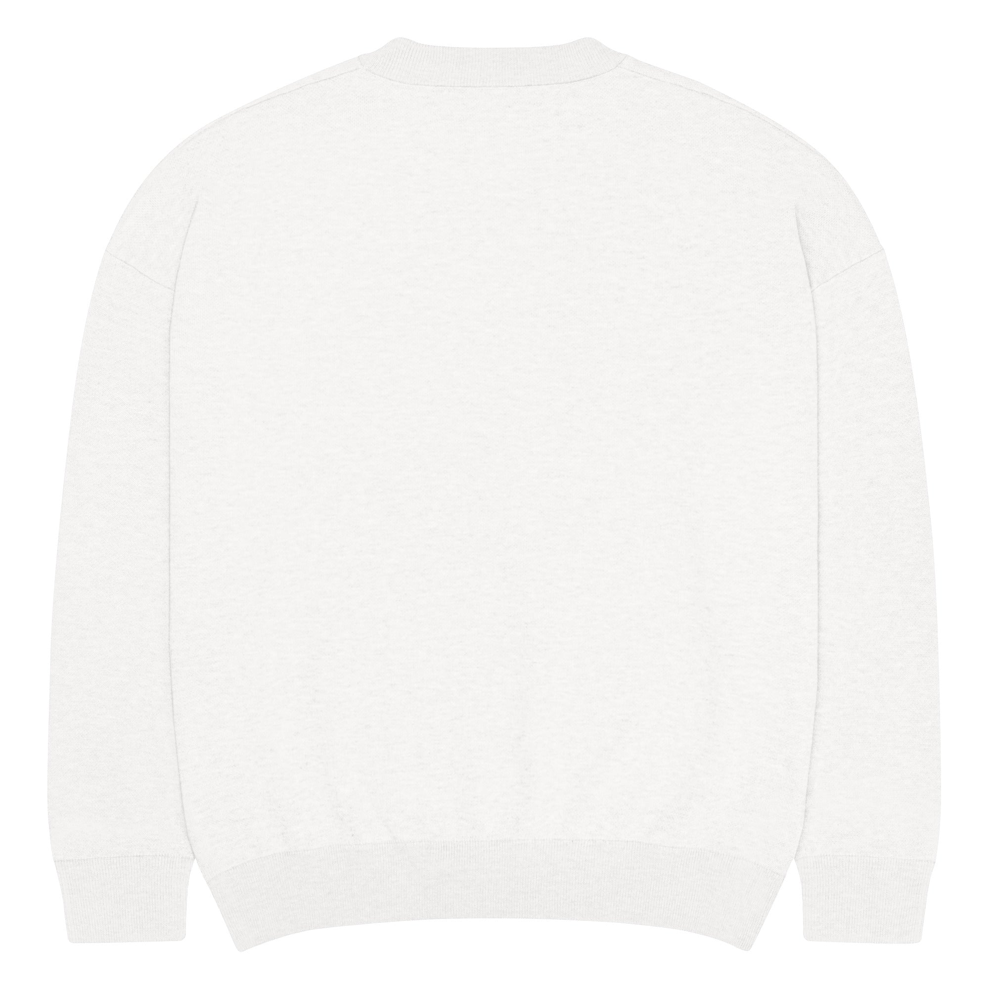Back of White long-sleeve sweater on a 