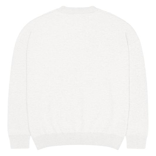 Back of White long-sleeve sweater on a 