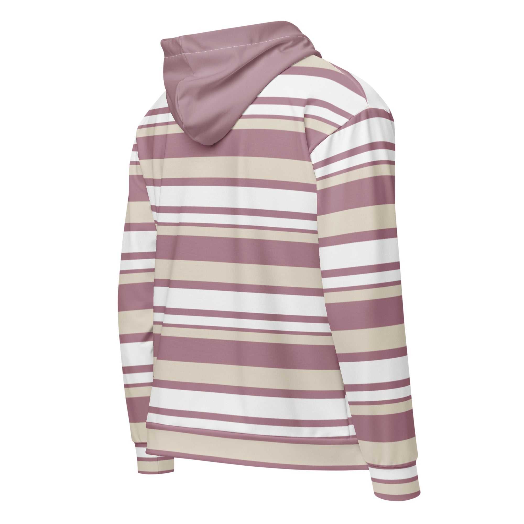 Back right of Striped hoodie with a solid hood 
