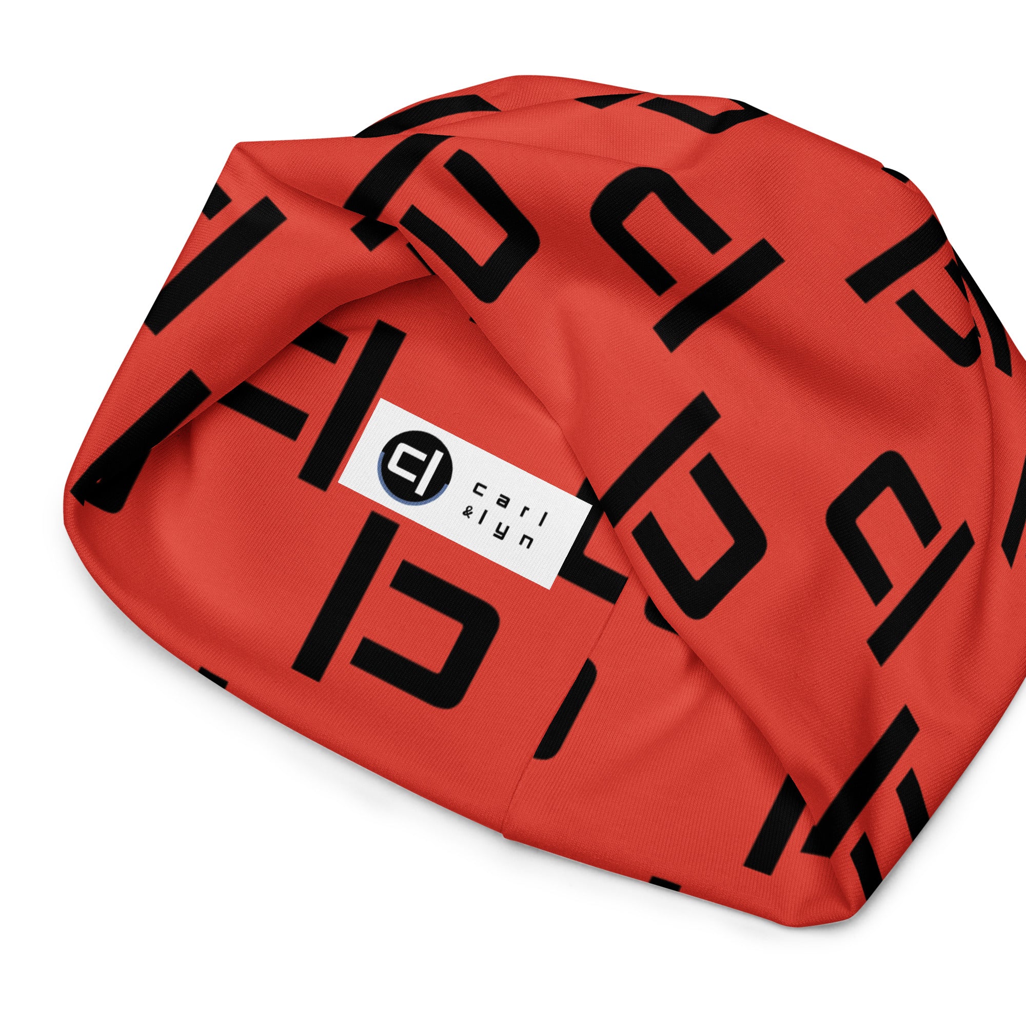 Cinnabar C&L Staggered Large Logo Beanie Beanie by Carl & Lyn inside