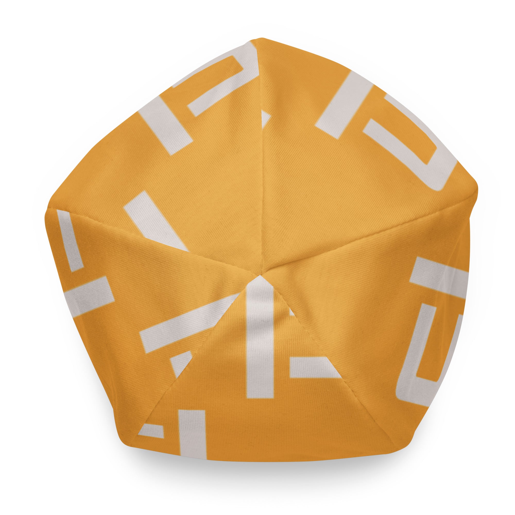 Muted Mustard C&L Staggered Large Logo Beanie by Carl & Lyn top