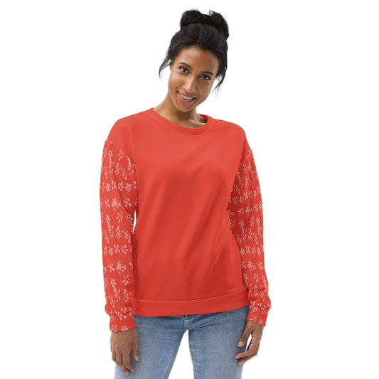 Cinnabar Gossypium - Eco Sweatshirt Sweatshirt by Carl & Lyn front with person wearing with jeans looking straight ahead