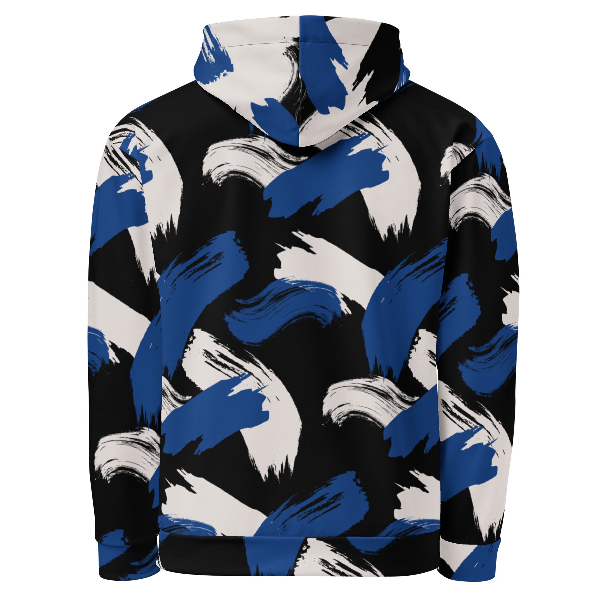 Black w/Cerulean & Cream Strokes - Eco Hoodie Hoodie by Carl & Lyn back