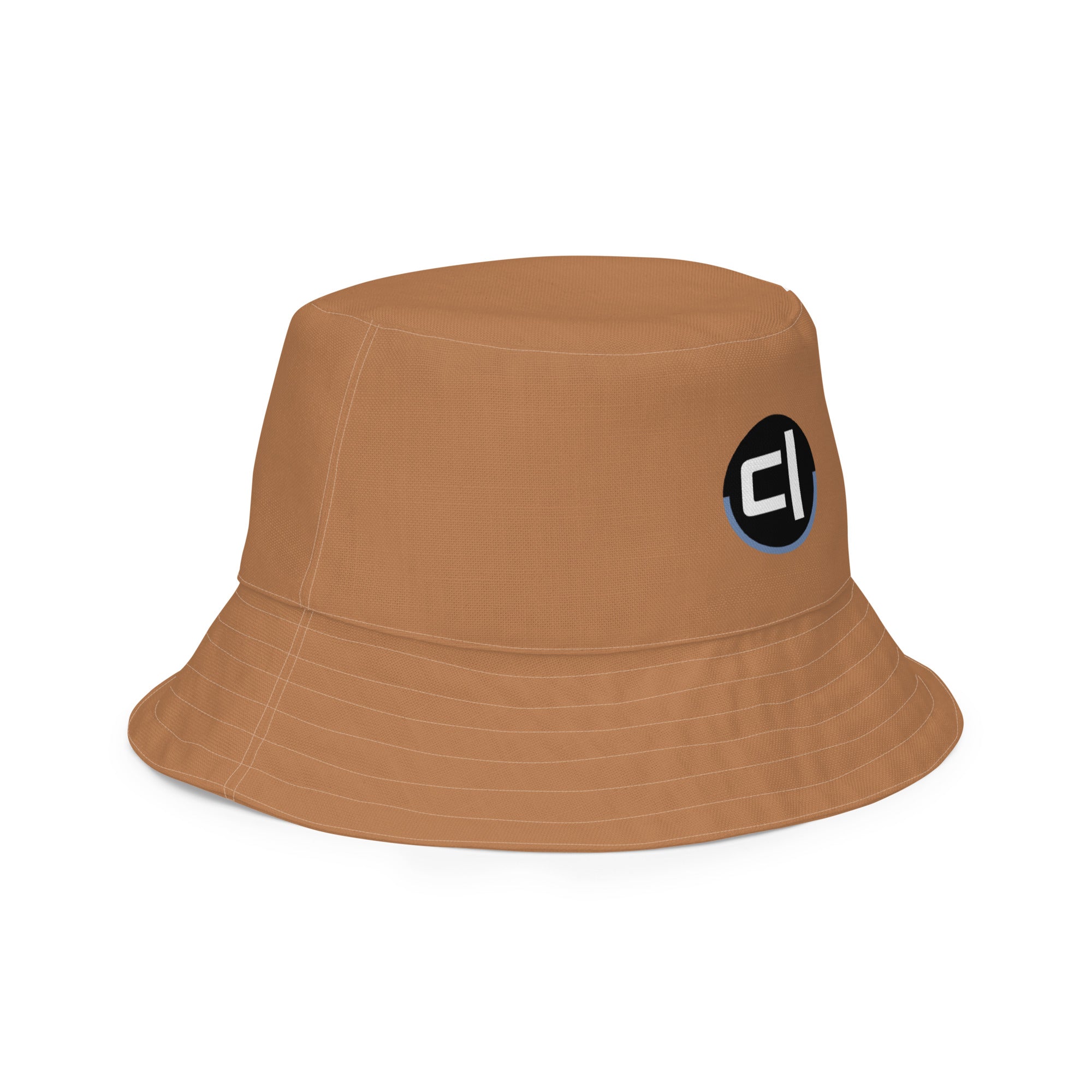 Blue fog camel reversible bucket hat Bucket Hat by Carl & Lyn right inside with camel color