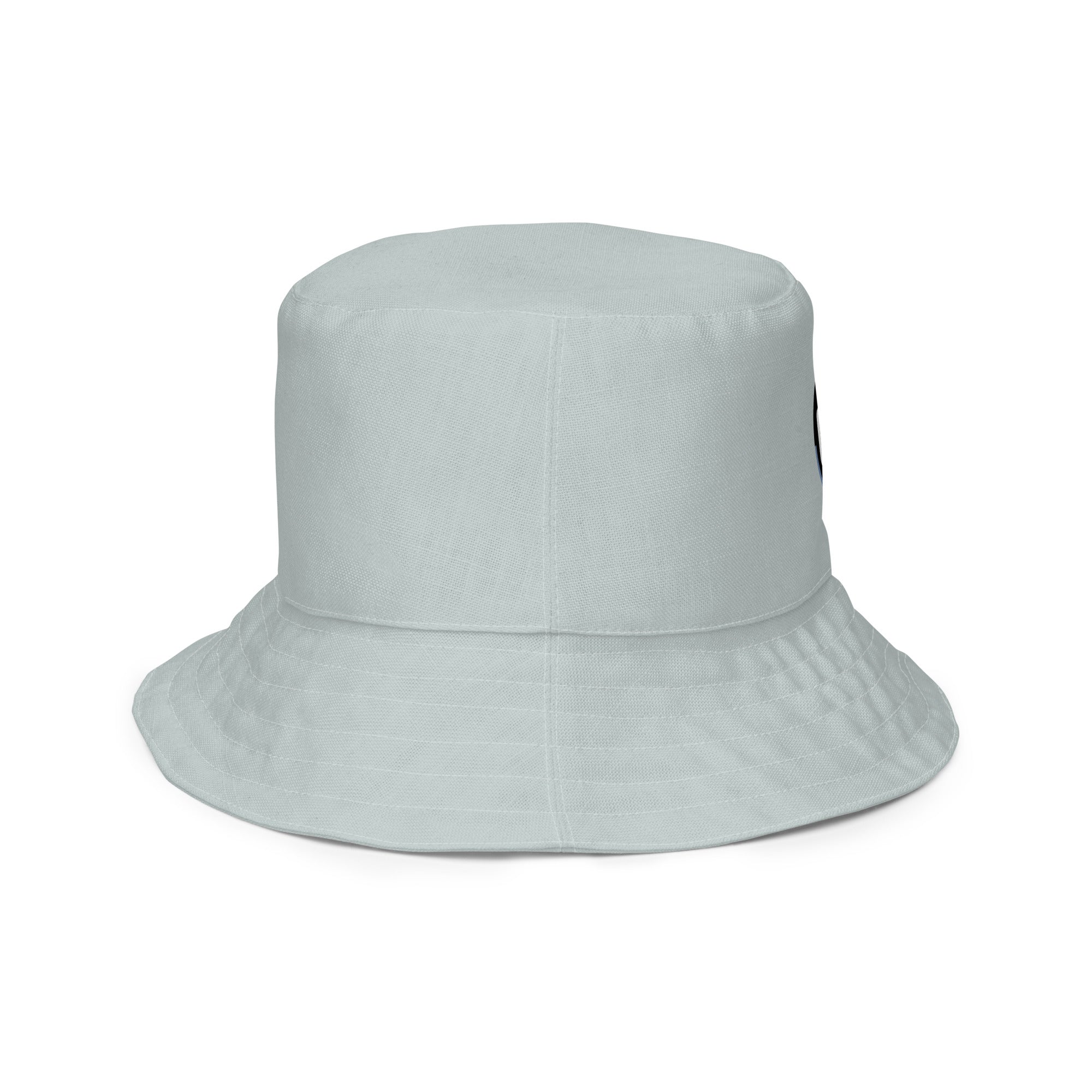 Blue fog camel reversible bucket hat Bucket Hat by Carl & Lyn back side with blue fog color