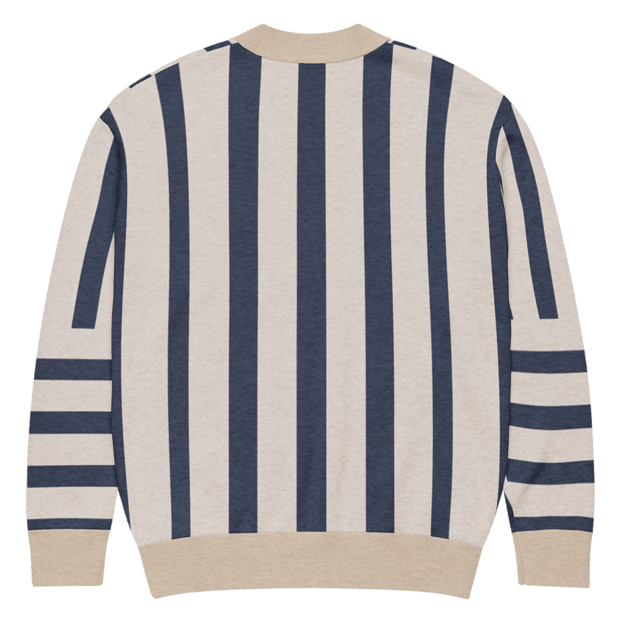 Navy Striped Knitted Cardigan by Carl & Lyn back