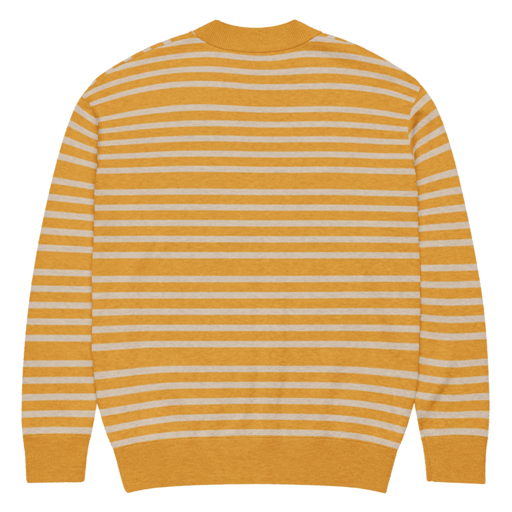 Mustard Striped Women's Knitted Cardigan Cardigan by Carl & Lyn back
