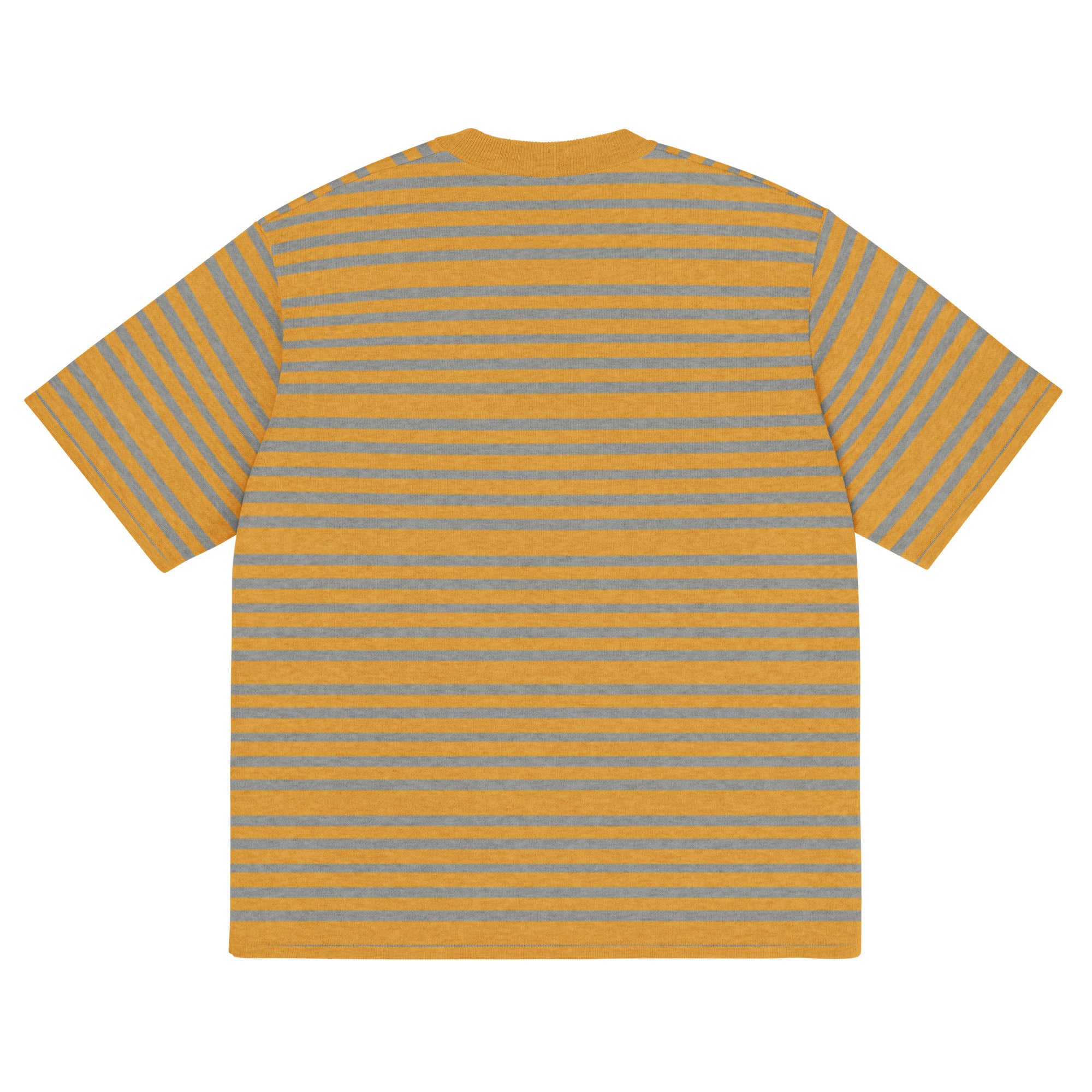 Mustard/Gray Striped Knitted Tee (Unisex) T-shirt by Carl & Lyn back