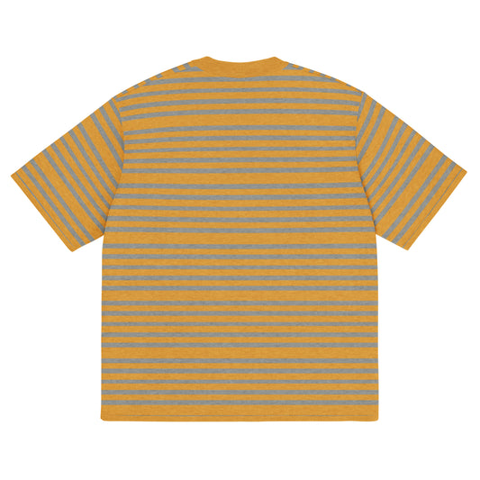 Mustard/Gray Striped Knitted Tee (Unisex) T-shirt by Carl & Lyn back