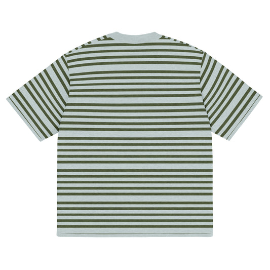 Mist/Olive Striped Knitted Tee T-shirt by Carl & Lyn back