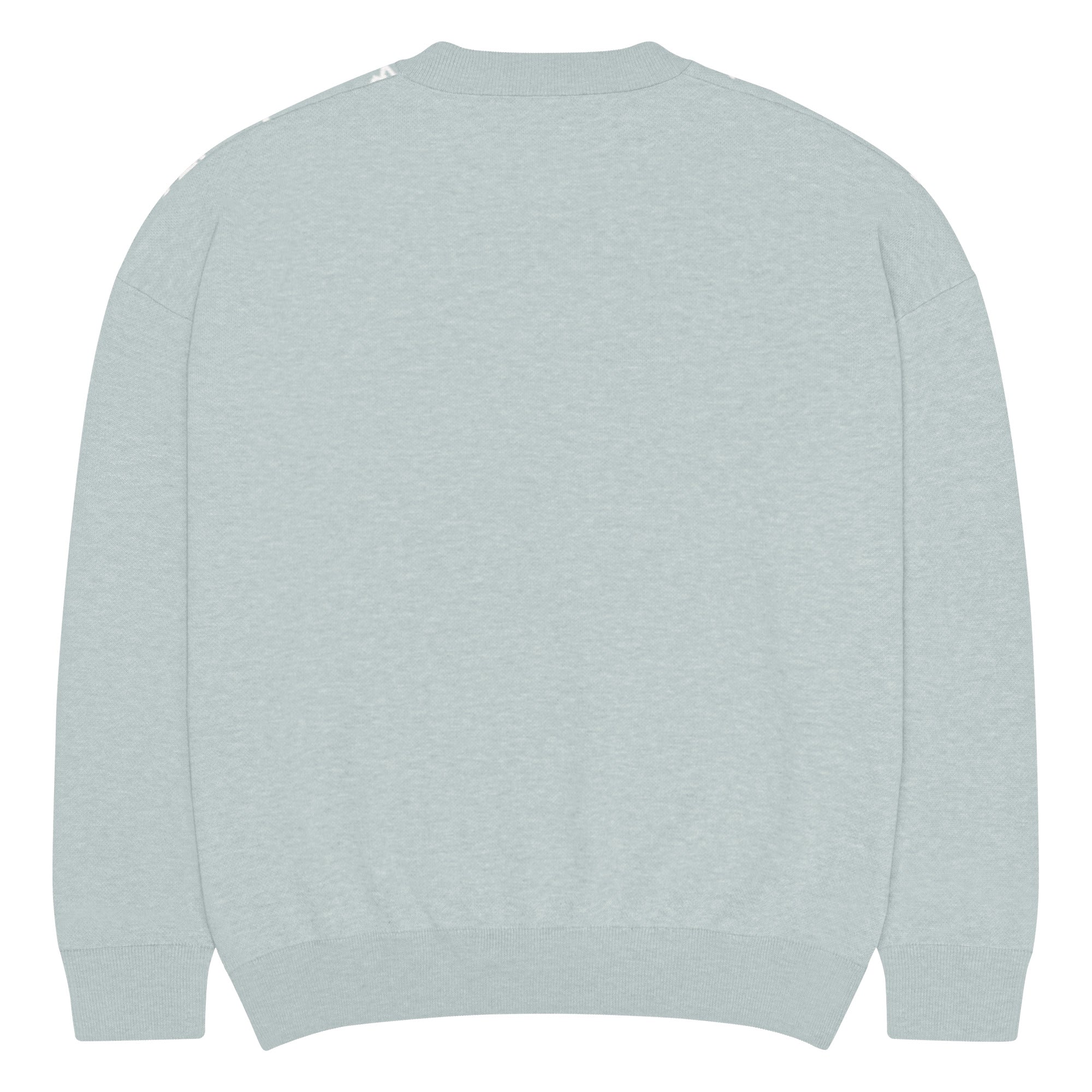 Solid Back of light green (mist) colored knitted sweatshirt 