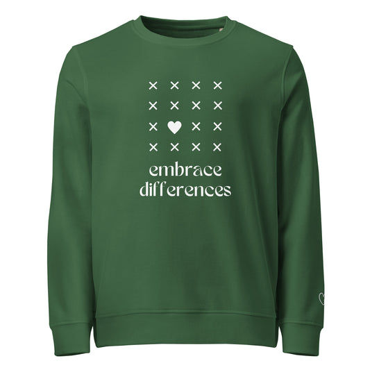 Embrace differences - Eco Sweatshirt Sweatshirt by Carl & Lyn bottle green front