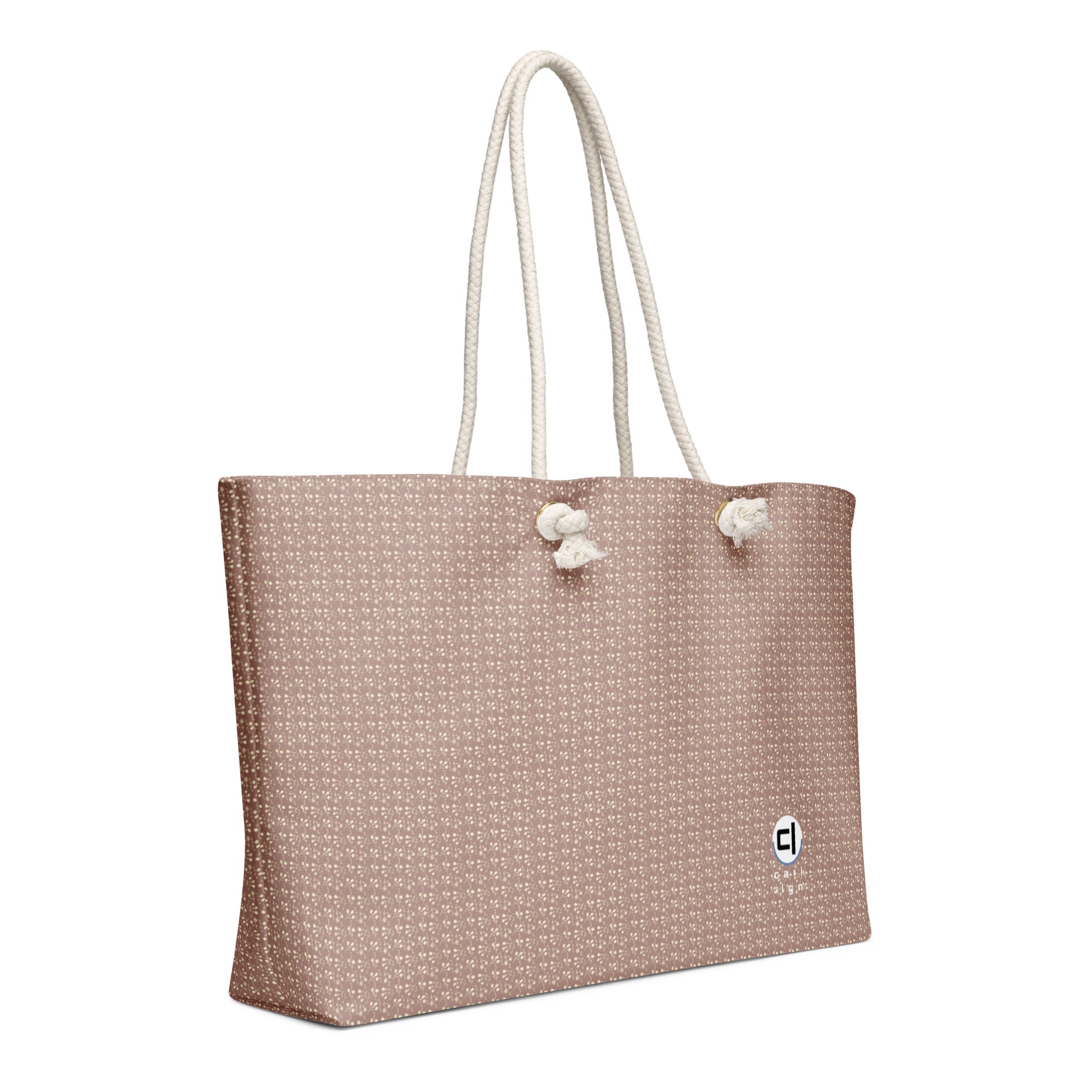 Neutral tan oversized weekender bag Tote by Carl & Lyn front right