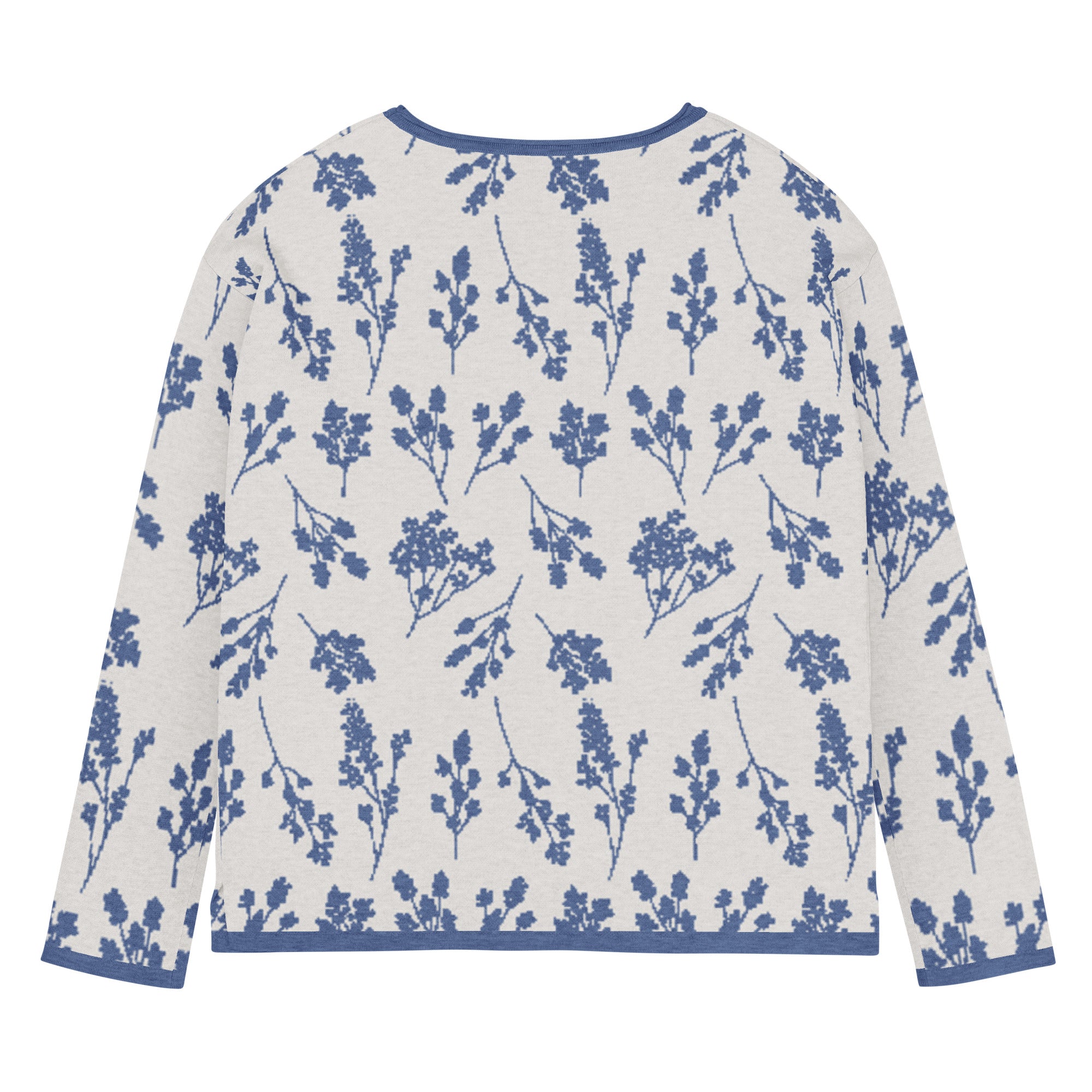 Blue Fog Gossypium Women’s Straight Bottom Knitted Sweater Sweater by Carl & Lyn back